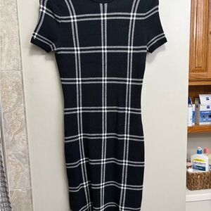 Abercrombie & Fitch Black and White Checkered Mini Dress